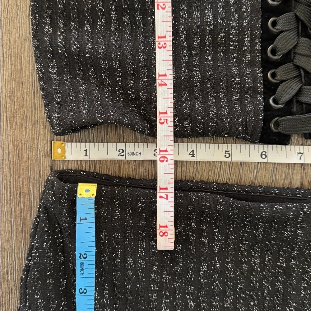 NBD Kendra Top and Skirt Set Metallic Black